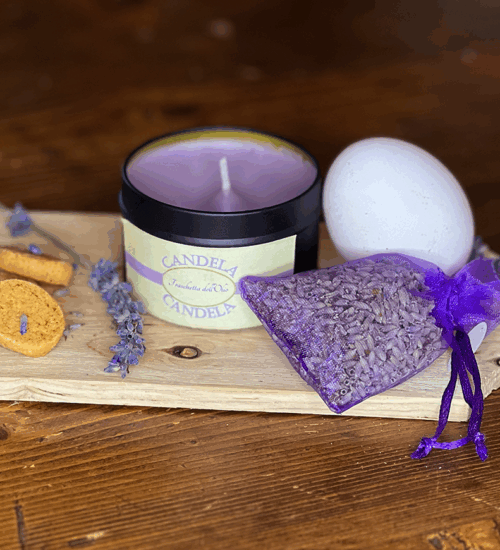 Candela cera d’api all’olio essenziale di Lavanda